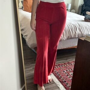 Aerie Scarlet Corduroy Flare Pants